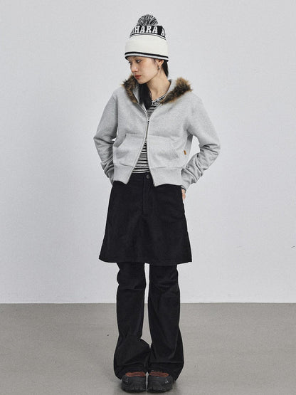 Achihara Cozy Fluffy Cropped Sweatshirt