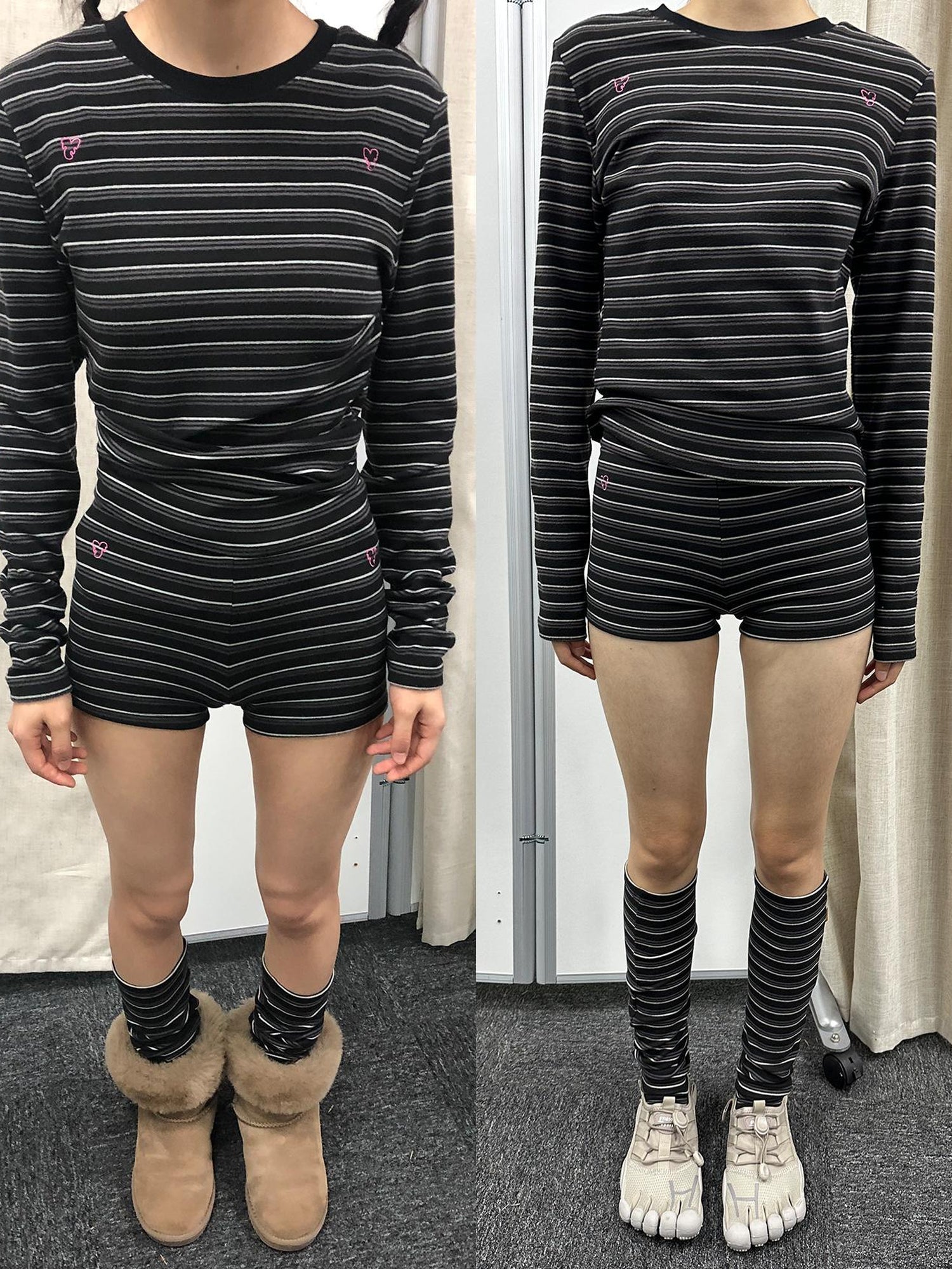 Achihara Crab Seal Rose High Waist Breton Leggings
