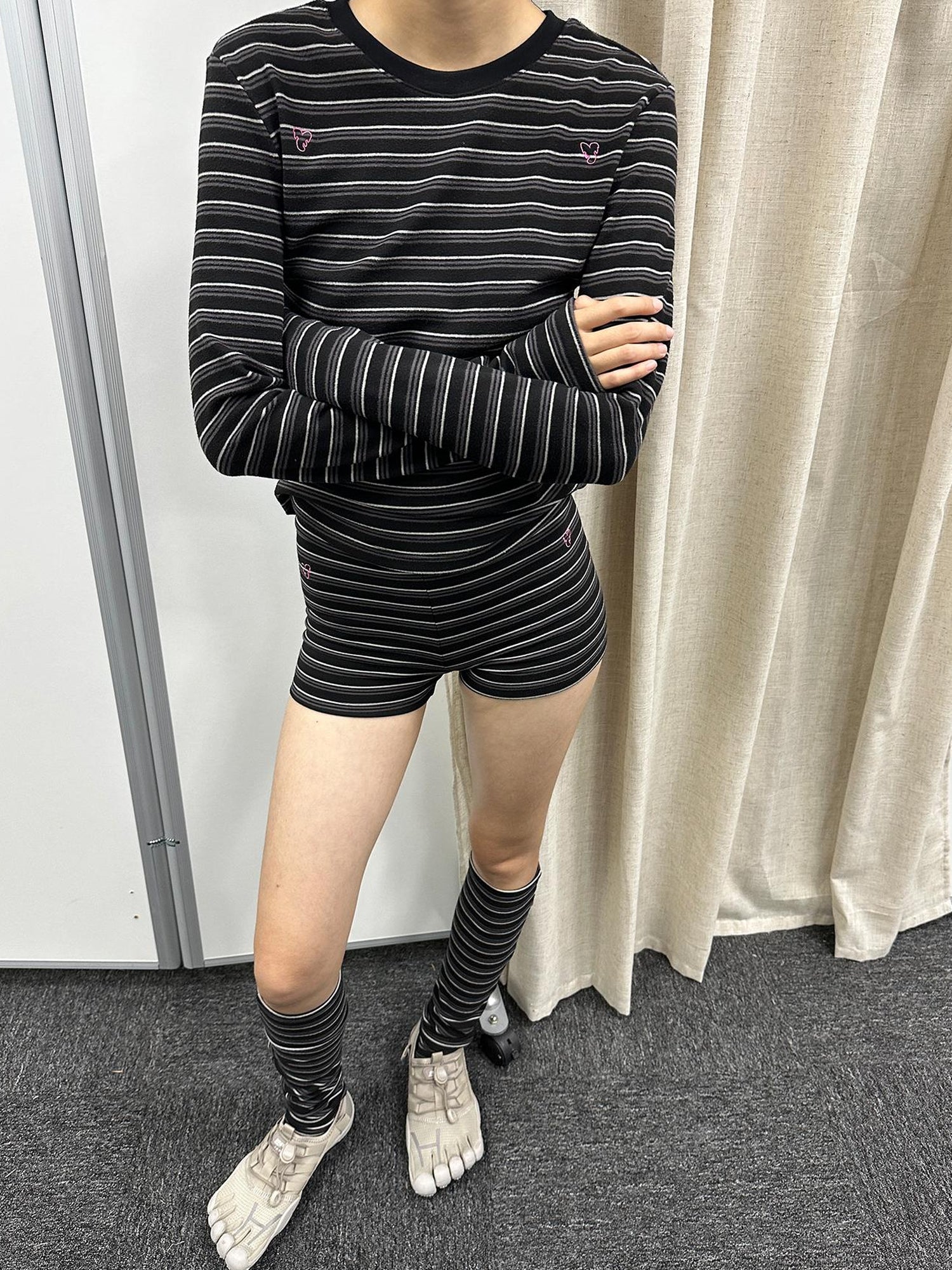 Achihara Crab Seal Rose High Waist Breton Leggings