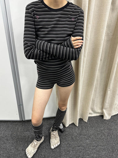 Achihara Crab Seal Rose High Waist Breton Leggings