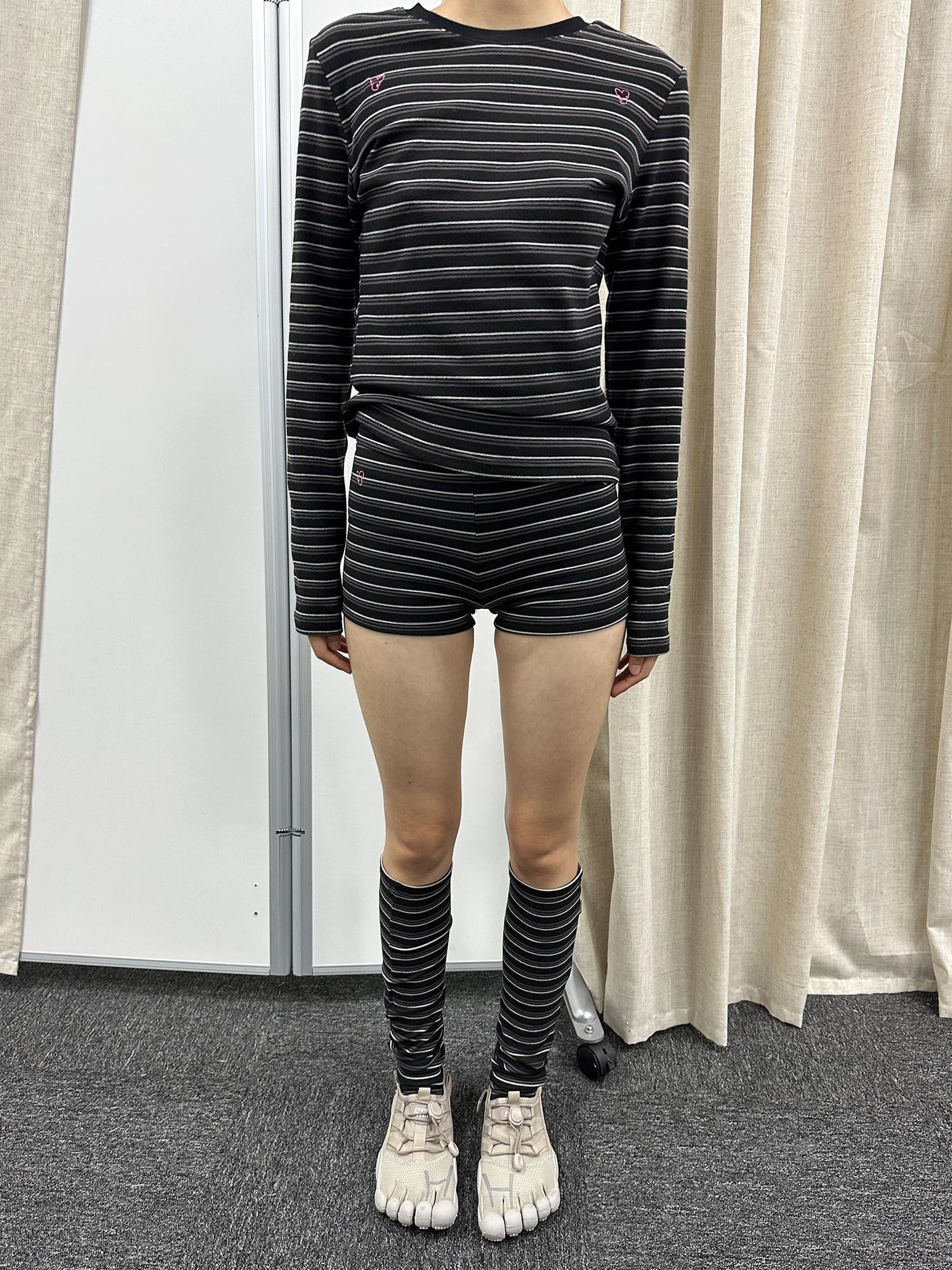 Achihara Crab Seal Rose High Waist Breton Leggings