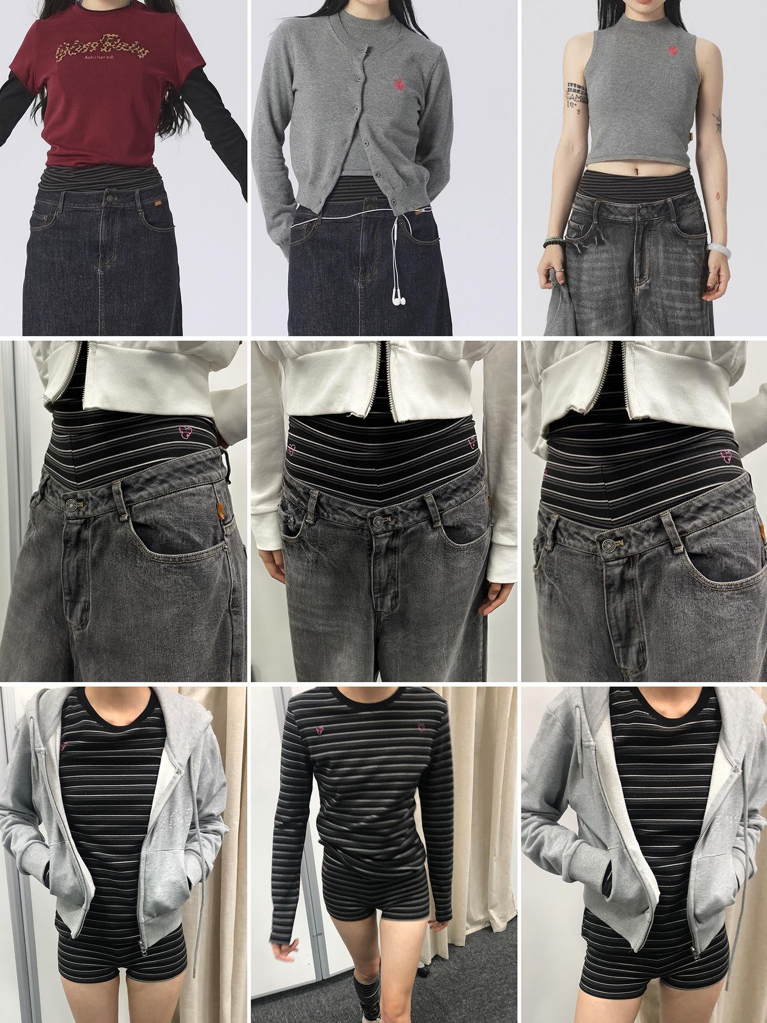 Achihara Crab Seal Rose High Waist Breton Leggings