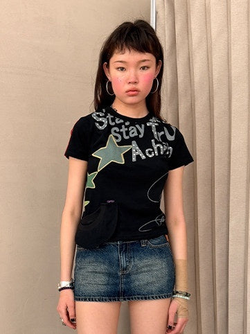 Achihara_Cropped_Letter_Print_Vintage_Slim_Crew_Neck_Women&