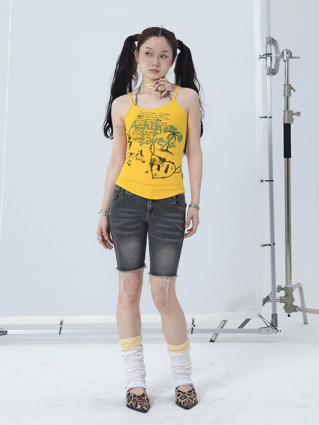 Cropped Print Tee Summer New Design Sweet Spicy Top