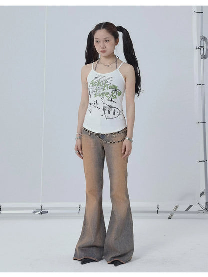 Cropped Print Tee Summer New Design Sweet Spicy Top
