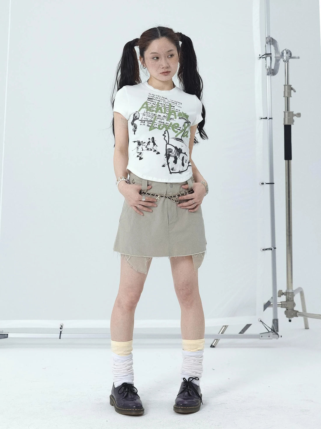 Cropped Print Tee Summer New Design Sweet Spicy Top