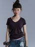 Achihara_Cropped_Raw_Hem_V-neck_Slim_Fit_Women&
