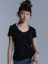 Achihara_Cropped_Raw_Hem_V-neck_Slim_Fit_Women&
