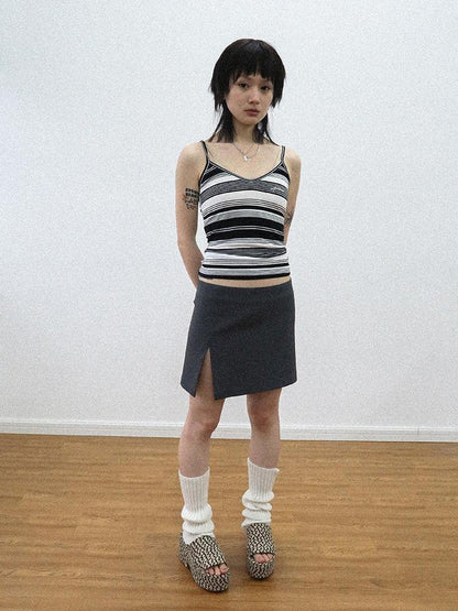 Achihara Custom Striped Two Tone Sleeveless Top