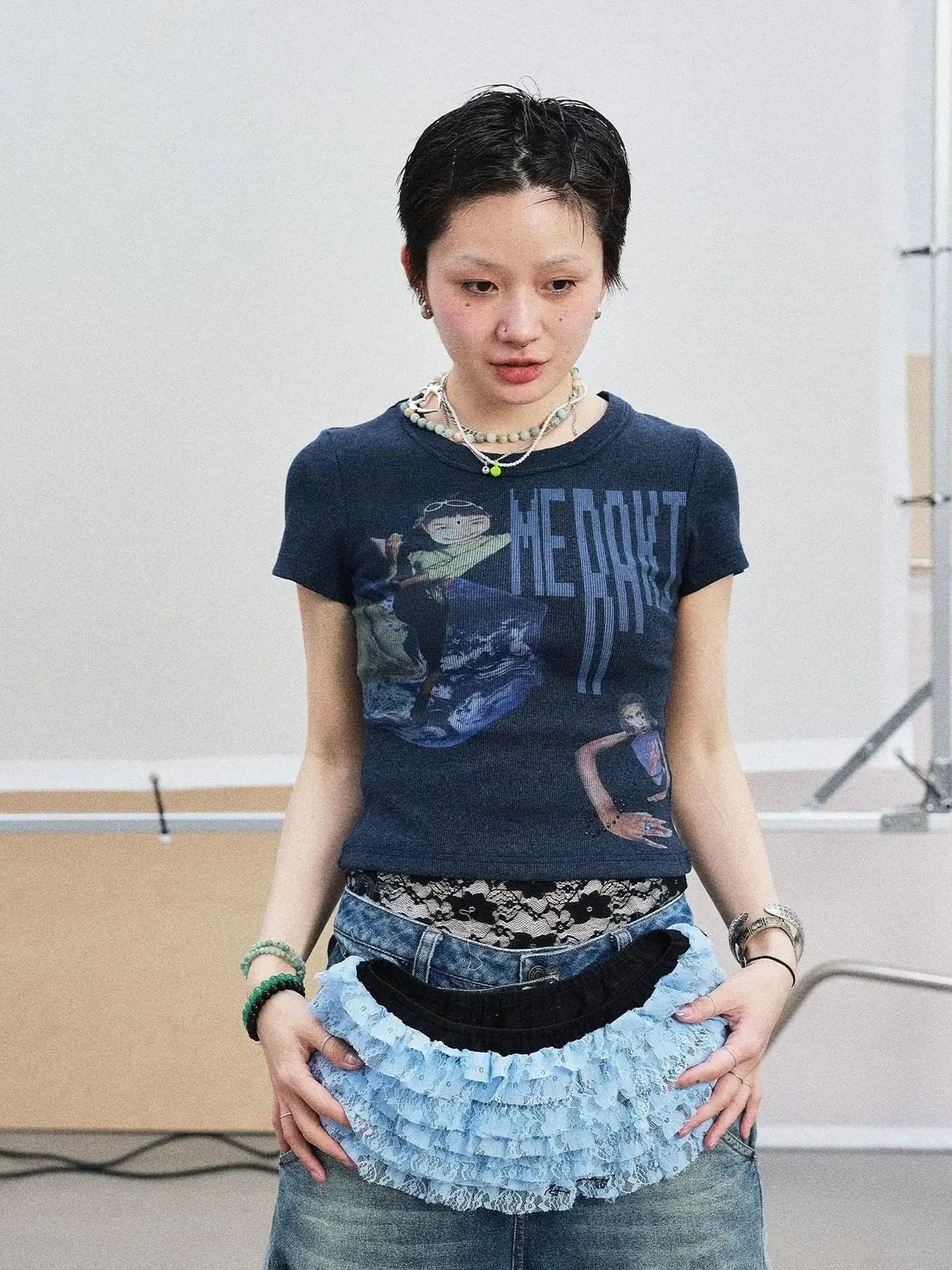 Cyber Punk Meraki Tee V-neck T-shirt Long-Sleeve