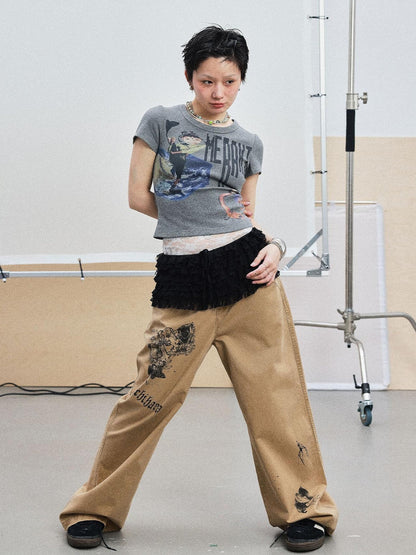 Achihara Cyber Punk Meraki Tee V-neck T-shirt Long-Sleeve