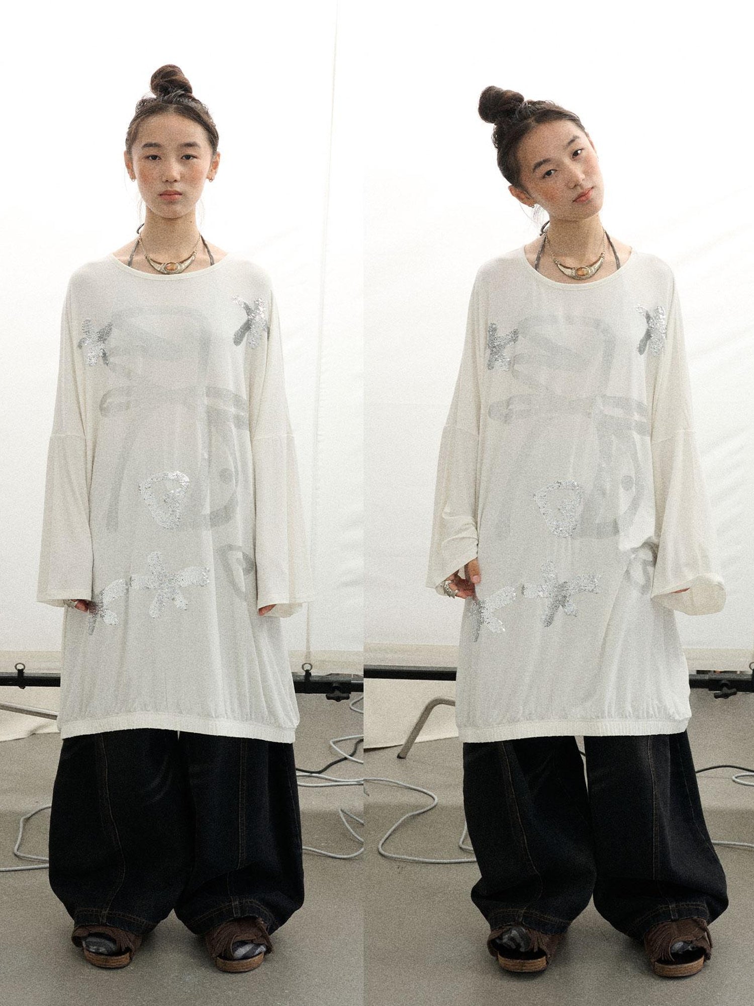 Achihara Dancing Bobo Monster Glitter Loose Tee
