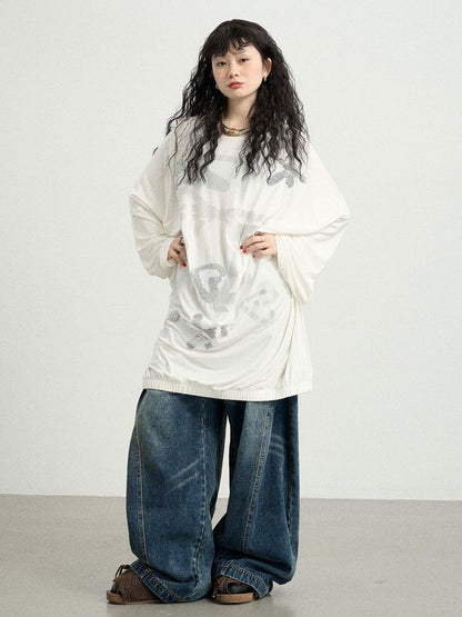 Achihara Dancing Bobo Monster Glitter Loose Tee