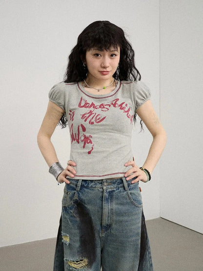 Dancing In Aurora Bubble Sleeve Tee