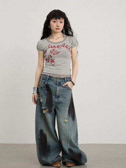 Dancing In Aurora Bubble Sleeve Tee