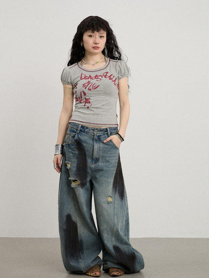 Achihara Dancing In Aurora Bubble Sleeve Tee