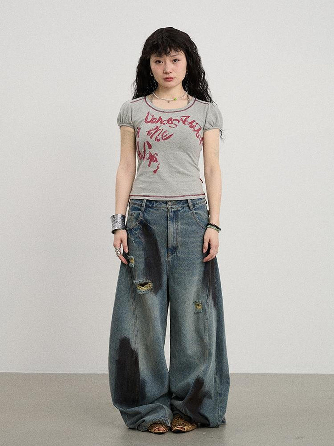 Achihara Dancing In Aurora Bubble Sleeve Tee