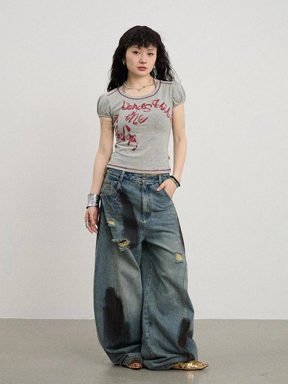 Dancing In Aurora Bubble Sleeve Tee