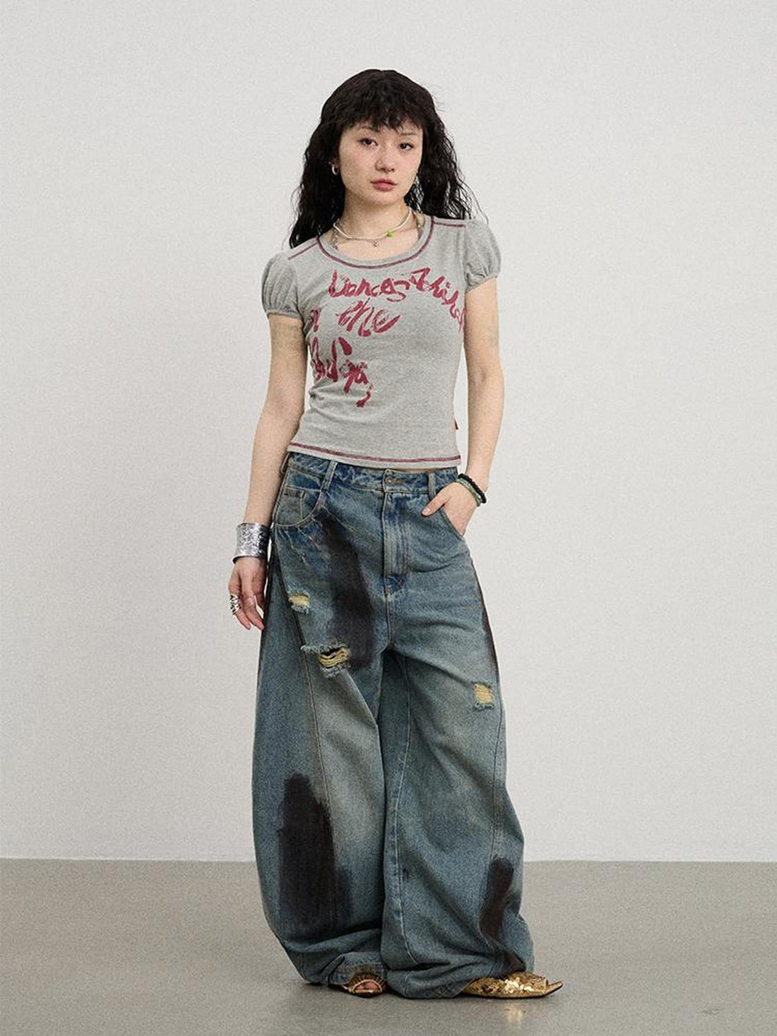 Achihara Dancing In Aurora Bubble Sleeve Tee