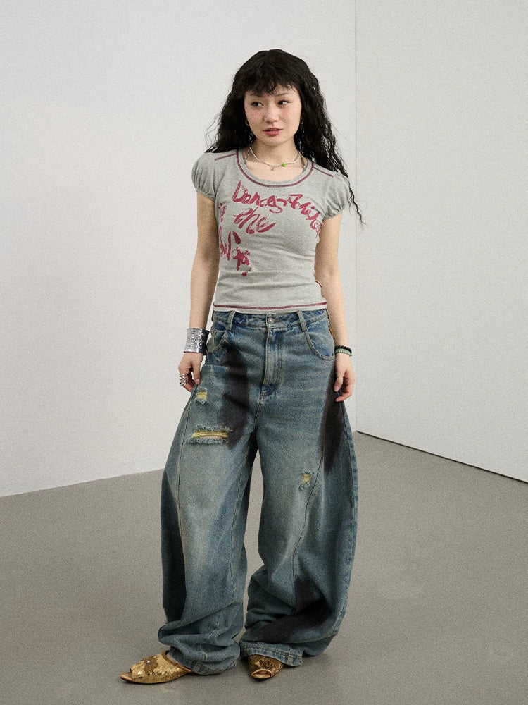 Achihara Dancing In Aurora Bubble Sleeve Tee-4