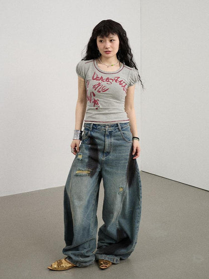 Achihara Dancing In Aurora Bubble Sleeve Tee