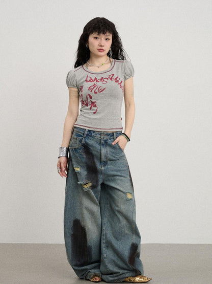 Achihara Dancing In Aurora Bubble Sleeve Tee