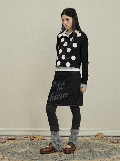 Denim Print Mini Skirt 2025 Spring Autumn Casual Wear