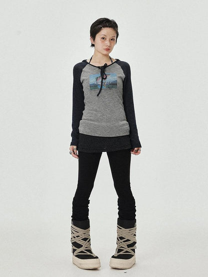 Devil Betta Earth Print Drop Shoulder Tee