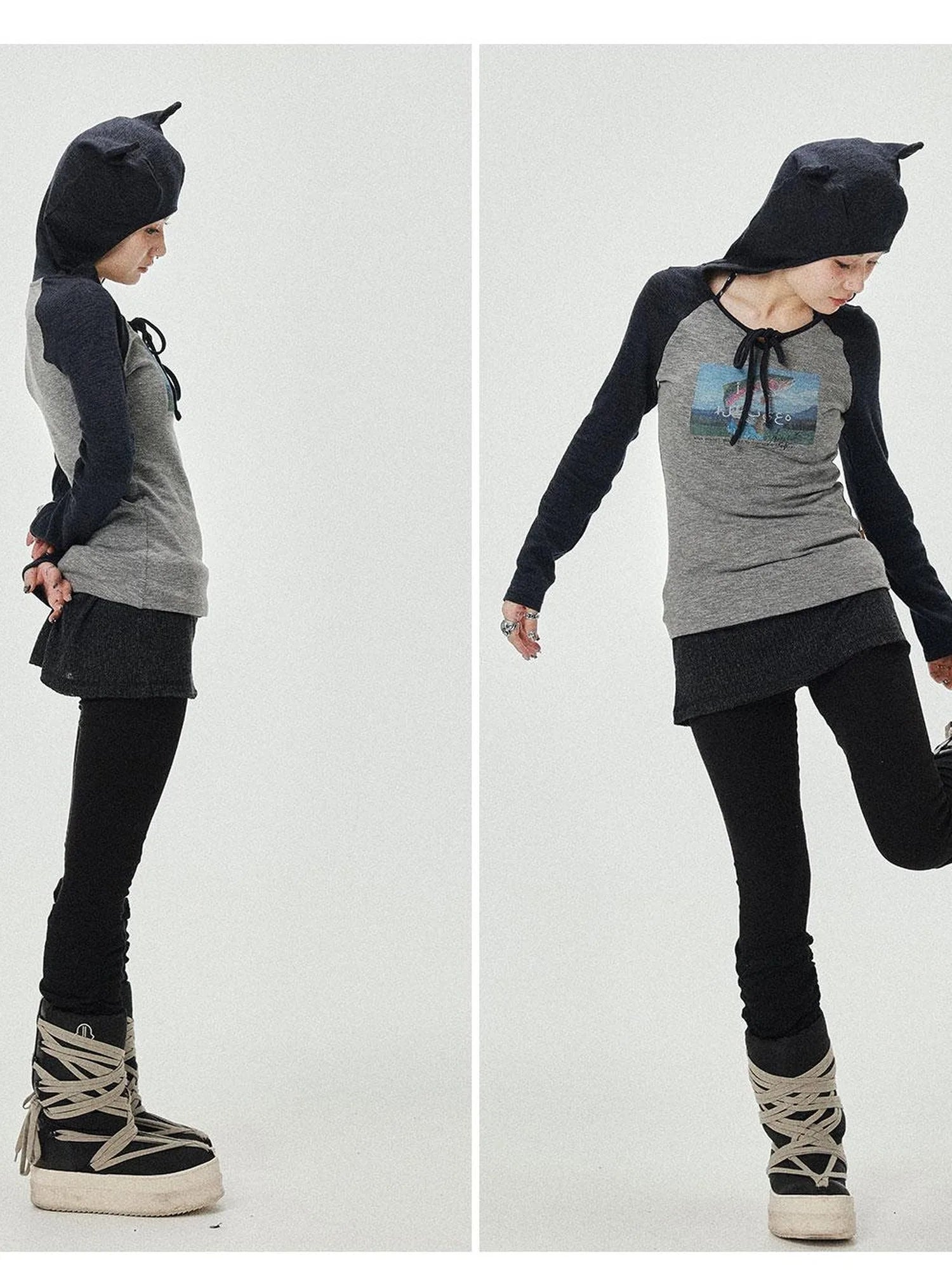 Devil Betta Earth Print Drop Shoulder Tee