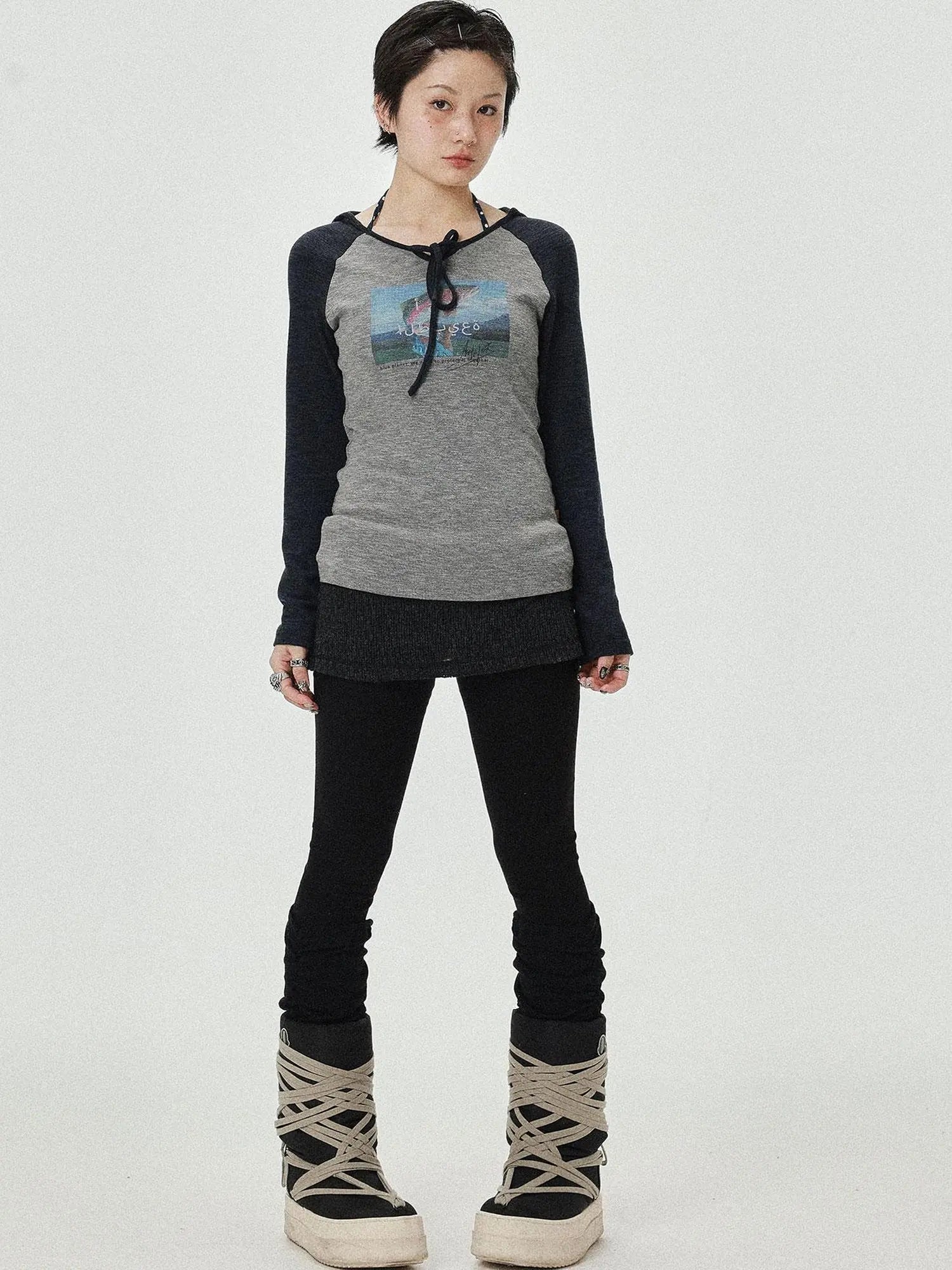 Devil Betta Earth Print Drop Shoulder Tee