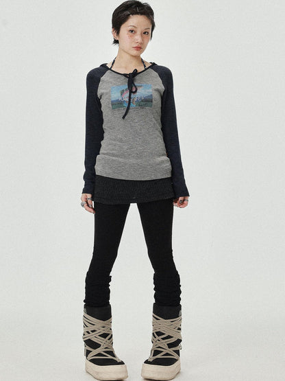 Achihara Devil Betta Earth Print Drop Shoulder Tee