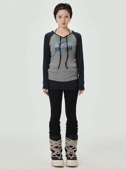 Devil Betta Earth Print Drop Shoulder Tee