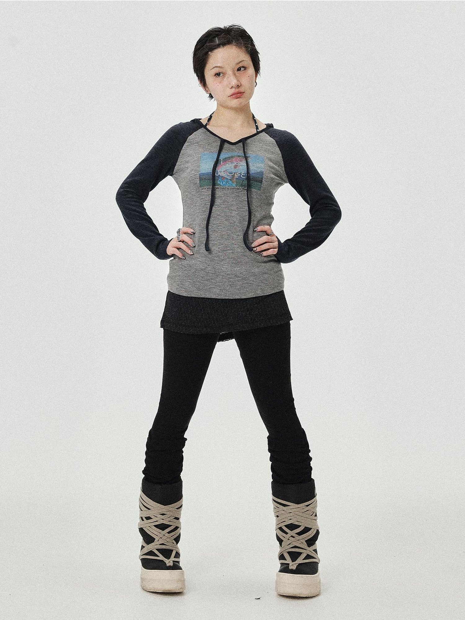 Achihara Devil Betta Earth Print Drop Shoulder Tee