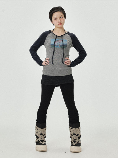 Achihara Devil Betta Earth Print Drop Shoulder Tee