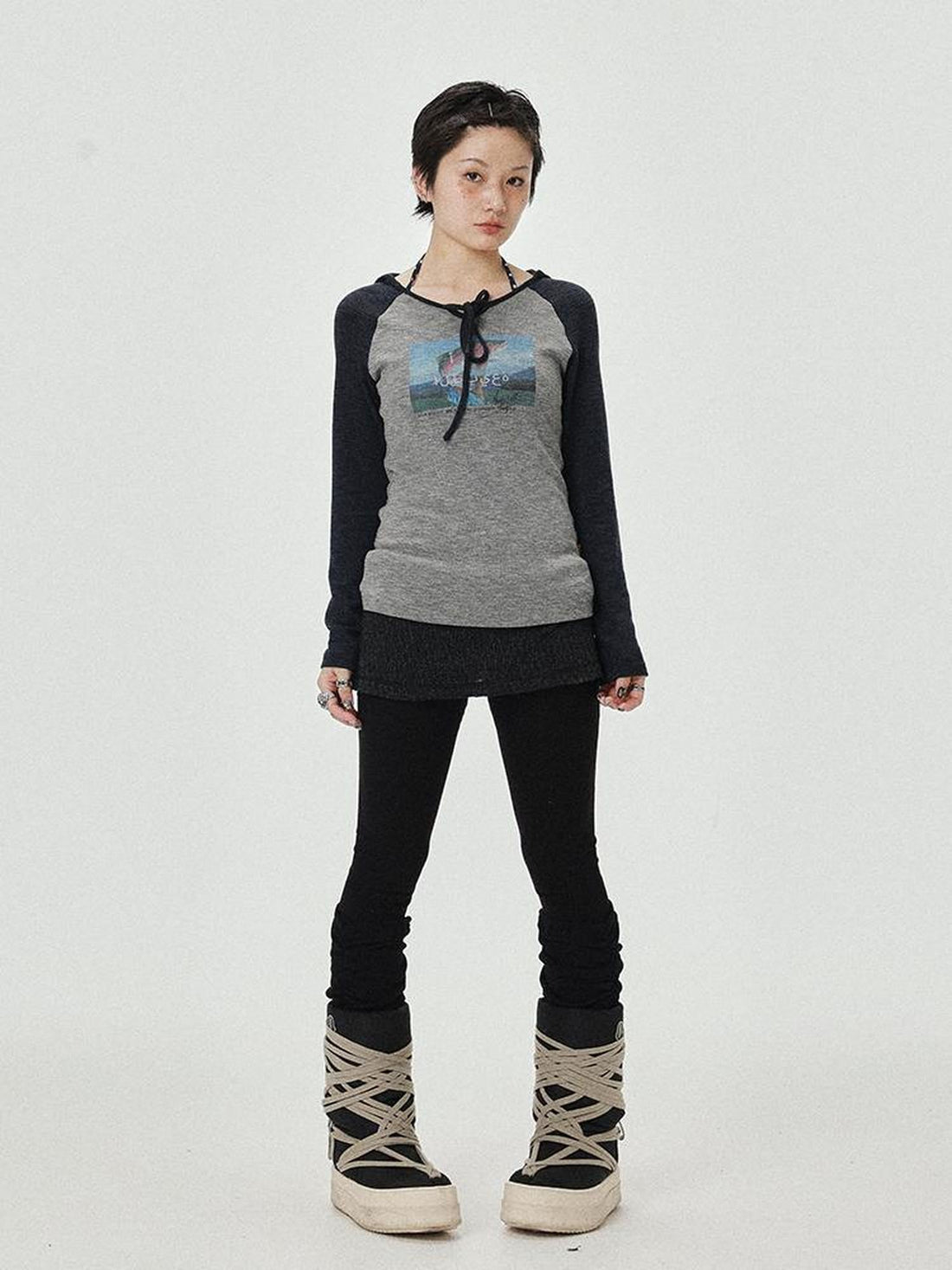 Achihara Devil Betta Earth Print Drop Shoulder Tee