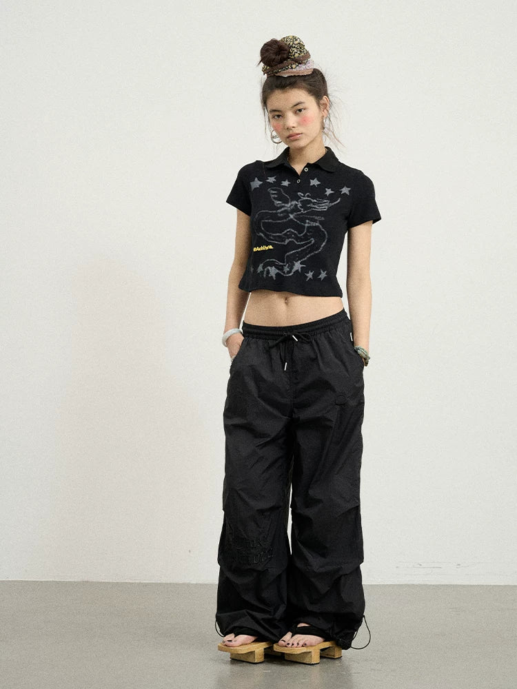 Achihara Digital Dragon Polo Tee V-neck T-shirt Long-Sleeve-4