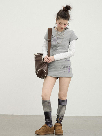 Achihara Distorted Pixel Stripe V Neck T Shirt Long Sleeve