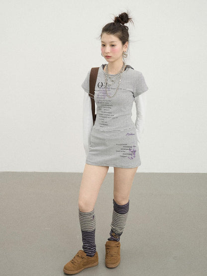 Achihara Distorted Pixel Stripe V Neck T Shirt Long Sleeve