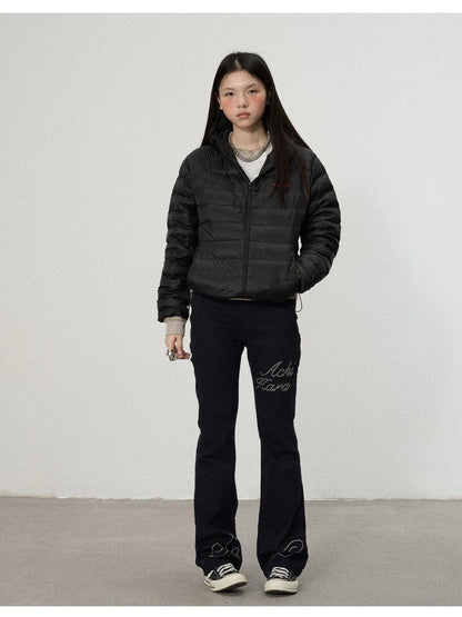 Distressed Denim With Rhinestone Flares