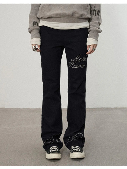 Distressed Denim With Rhinestone Flares