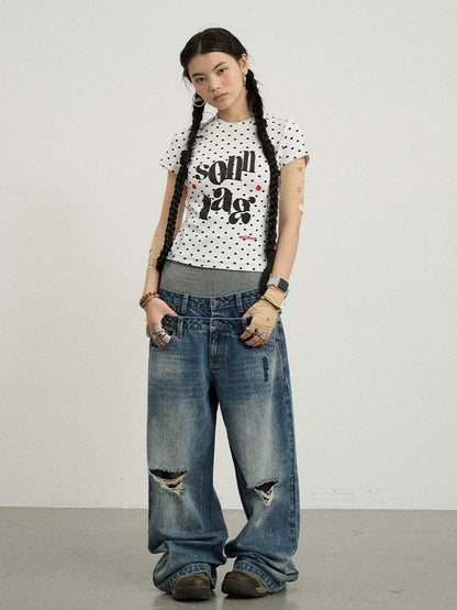 Achihara Double-Decker Distressed Jeans-4