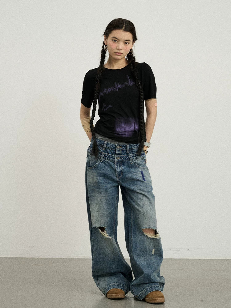 Achihara Double-Decker Distressed Jeans-5