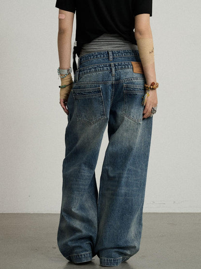 Achihara Double-Decker Distressed Jeans