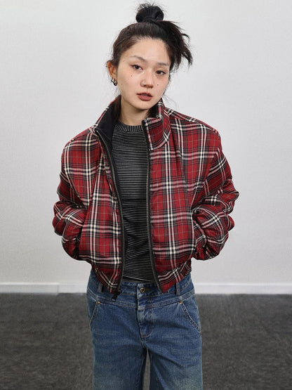 Achihara Double Face Plaid Quilted Jacket