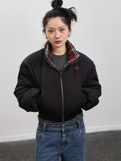 Achihara Double Face Plaid Quilted Jacket
