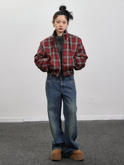 Achihara Double Face Plaid Quilted Jacket