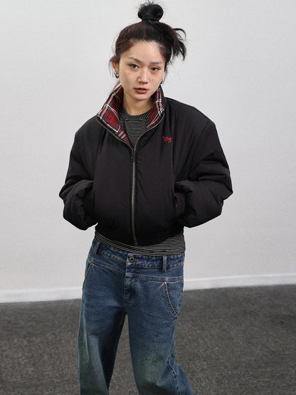 Achihara Double Face Plaid Quilted Jacket