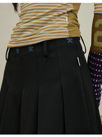 Double Sided Pleated Skirt With Print