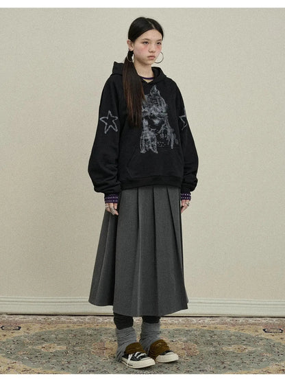 Double Sided Pleated Skirt With Print