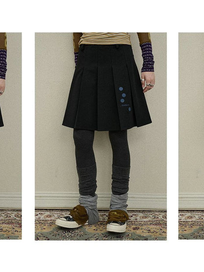 Double Sided Pleated Skirt With Print